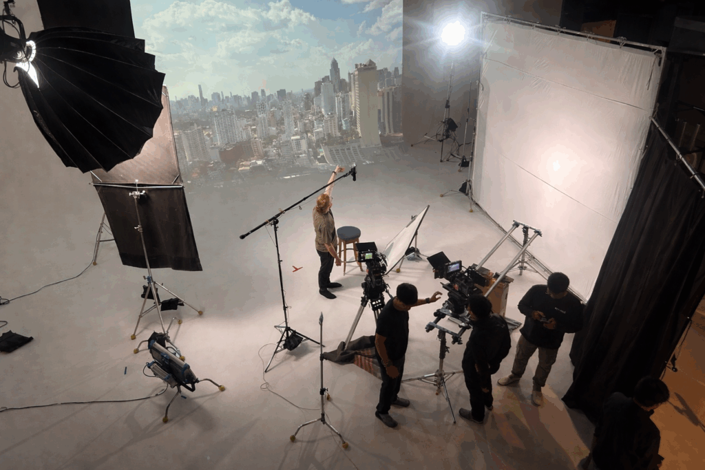 behind the scene video production crew