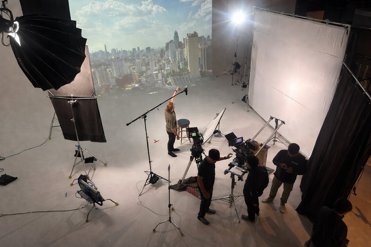 behind the scene video production crew