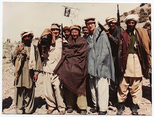 1990 in Afghanistan with soundman Dexter Leong and CBS correspondent Peter Collins